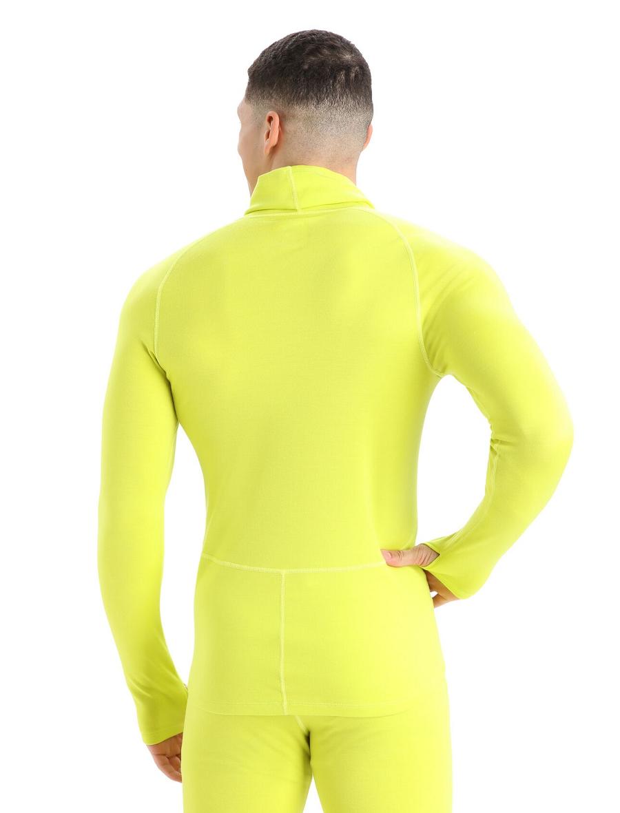 Icebreaker MerinoFine™ Long Sleeve Roll Neck Férfi Base Layers Sárga | HU 1342MQZA